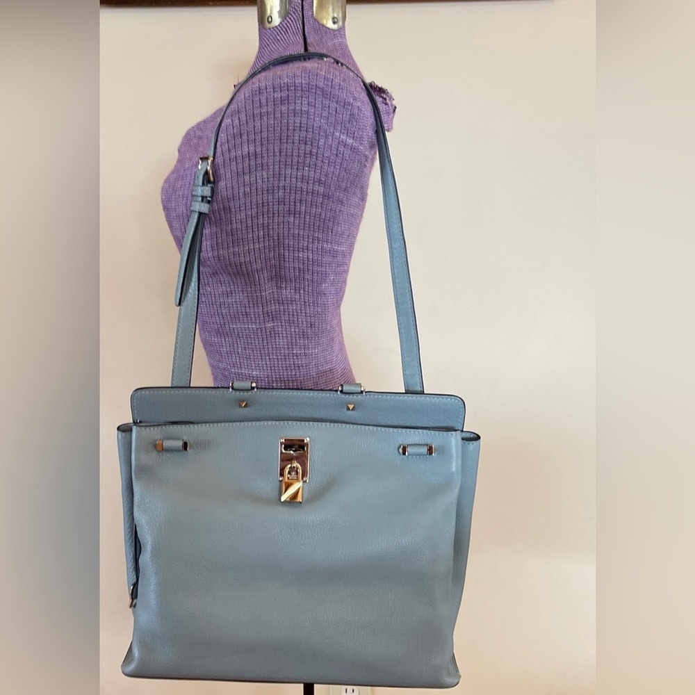 Valentino Garavani Teal Blue Satchel Tote - Picture 13 of 13